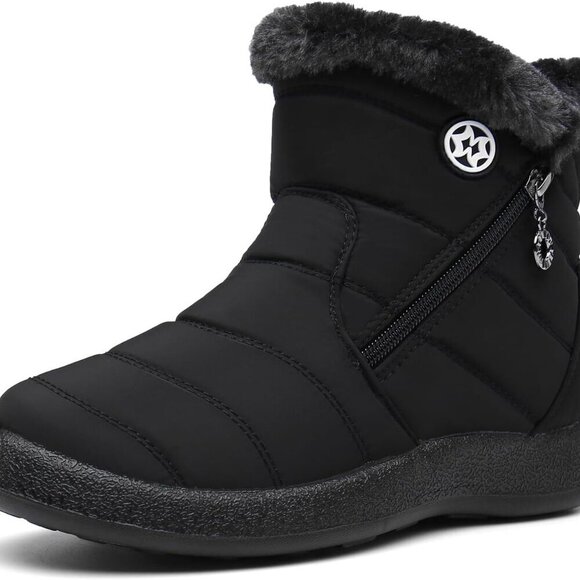 Womens Winter Snow Boots Waterproof Faux Fur Lined Ankle Shoes Outdoor